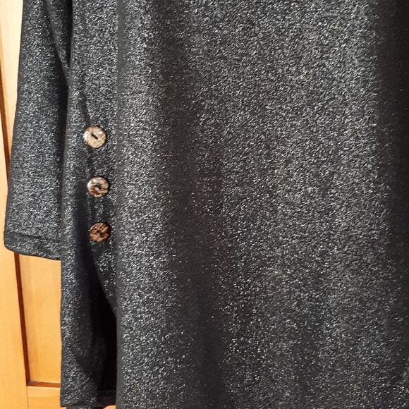 NWOT Women Black Metallic Long Sleeve Party Top Size XL - Picture 7 of 16